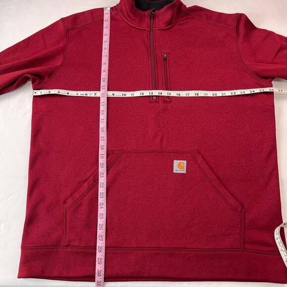 Carhartt Force Red 1/4 Zip Fleece lined sweatshirt men’s size XL Relaxed Fit - Picture 3 of 6